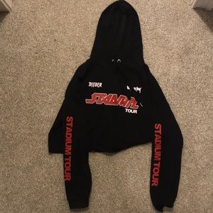 bieber stadium tour cropped hoodie